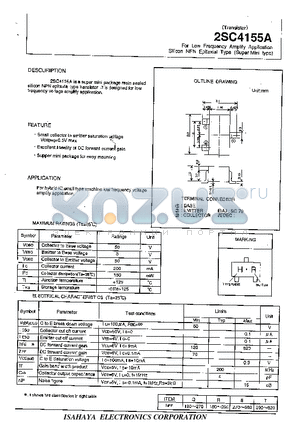 2SC4155 datasheet - FOR LOW FREQUENCY AMPLIFY APPLICATION SILICON NPN EPITAXIAL TYPE