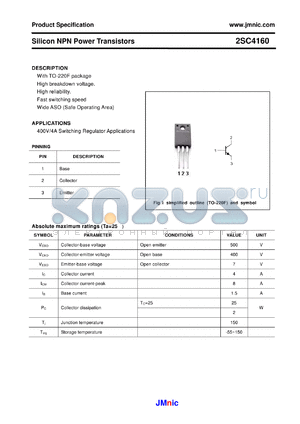 2SC4160 datasheet - Silicon NPN Power Transistors