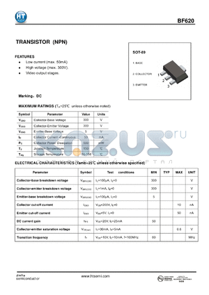 BF620 datasheet - TRANSISTOR (NPN)