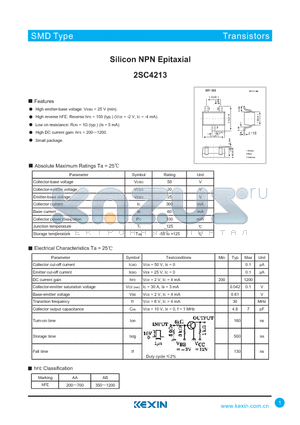 2SC4213 datasheet - Silicon NPN Epitaxial
