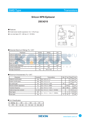 2SC4215 datasheet - Silicon NPN Epitaxial
