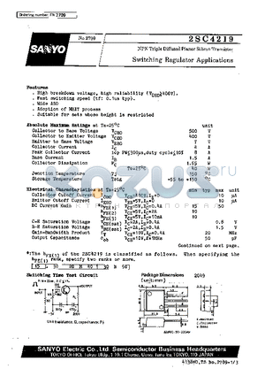 2SC4219 datasheet - Switching Regulator Applications