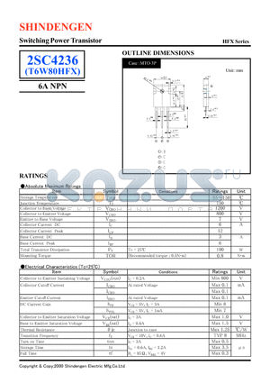 2SC4236 datasheet - Switching Power Transistor(6A NPN)