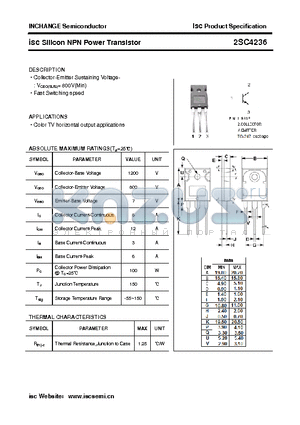 2SC4236 datasheet - isc Silicon NPN Power Transistor