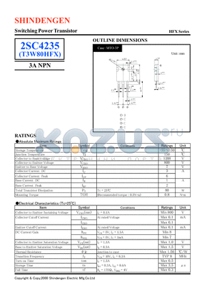 2SC4235 datasheet - Switching Power Transistor(3A NPN)