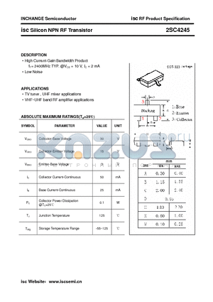 2SC4245 datasheet - isc Silicon NPN RF Transistor