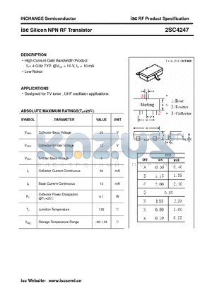 2SC4247 datasheet - isc Silicon NPN RF Transistor