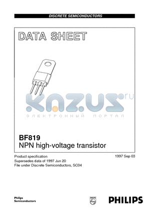 BF819 datasheet - NPN high-voltage transistor