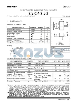2SC4253 datasheet - NPN EPITAXIAL PLANER TYPE (TV FINAL PICTURE IF AMPLIFIER APPLICATIONS)