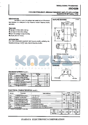 2SC4258 datasheet - FOR HIGH FREQUENCY, MEDIUM FREQUENCY AMPLIFY APPLICATION