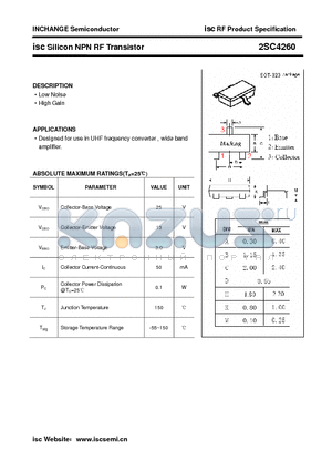 2SC4260 datasheet - isc Silicon NPN RF Transistor