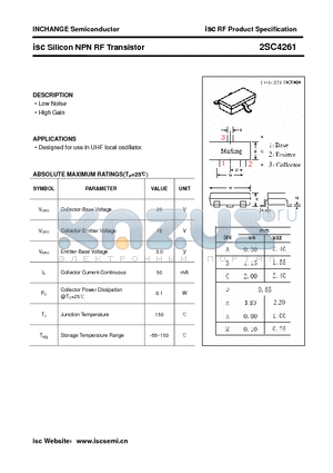 2SC4261 datasheet - isc Silicon NPN RF Transistor