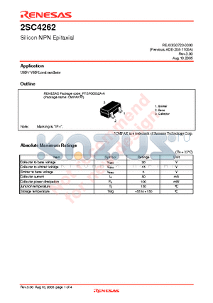 2SC4262 datasheet - Silicon NPN Epitaxial