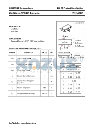 2SC4262 datasheet - isc Silicon NPN RF Transistor