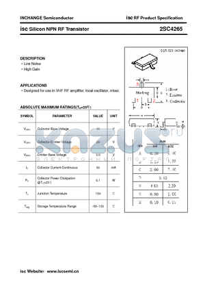 2SC4265 datasheet - isc Silicon NPN RF Transistor
