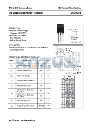 2SC4294 datasheet - isc Silicon NPN Power Transistor