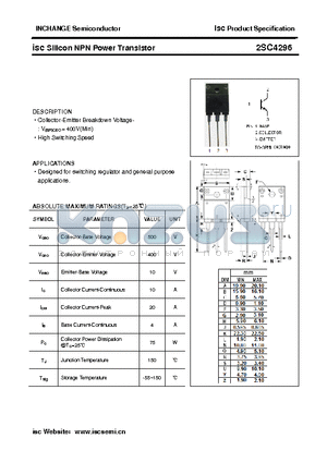 2SC4296 datasheet - isc Silicon NPN Power Transistor