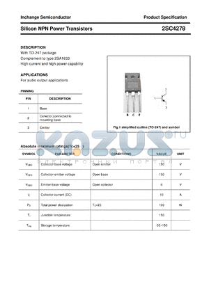 2SC4278 datasheet - Silicon NPN Power Transistors