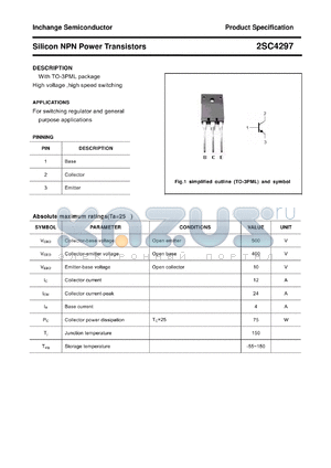 2SC4297 datasheet - Silicon NPN Power Transistors