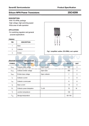 2SC4299 datasheet - Silicon NPN Power Transistors