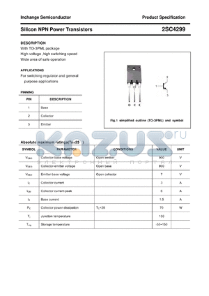 2SC4299 datasheet - Silicon NPN Power Transistors