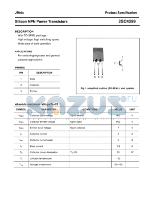 2SC4299 datasheet - Silicon NPN Power Transistors