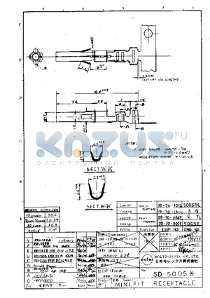 08-70-0042 datasheet - MINIFIT RECEPTACLE