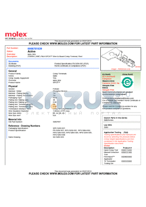 08-70-1039 datasheet - 2.50mm (.098