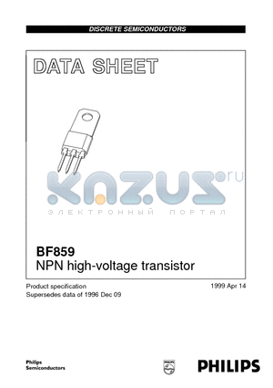 BF859 datasheet - NPN high-voltage transistor