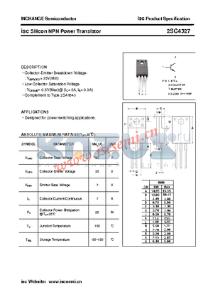 2SC4327 datasheet - isc Silicon NPN Power Transistor