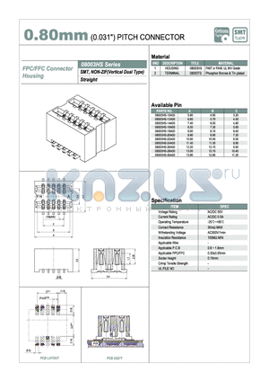 08003HS datasheet - 0.80 mm PITCH CONNECTOR
