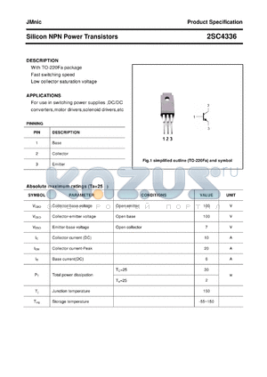 2SC4336 datasheet - Silicon NPN Power Transistors