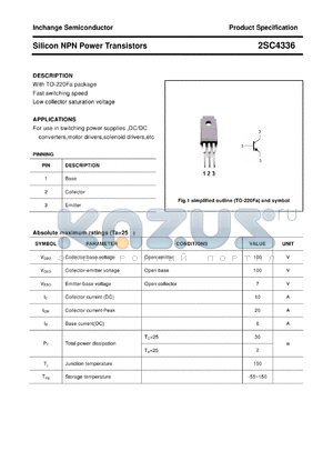 2SC4336 datasheet - Silicon NPN Power Transistors