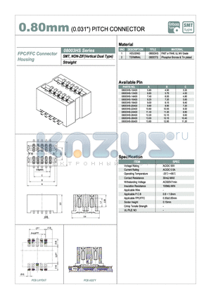 08003HS-14A00 datasheet - 0.80 mm PITCH CONNECTOR