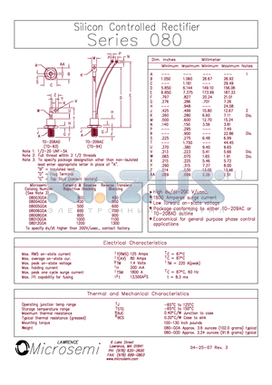 08012G0A datasheet - Silicon Controlled Rectifier