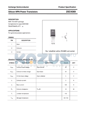 2SC4369 datasheet - Silicon NPN Power Transistors