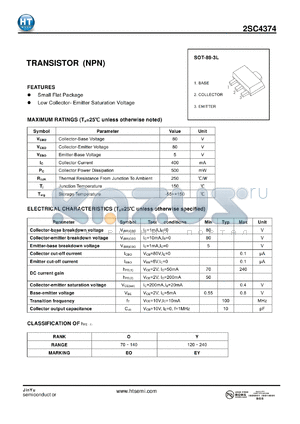 2SC4374 datasheet - TRANSISTOR (NPN)