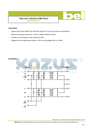 0803-6500-03 datasheet - Slim Line Hybrid for PMC Sierra