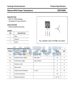 2SC4385 datasheet - Silicon NPN Power Transistors