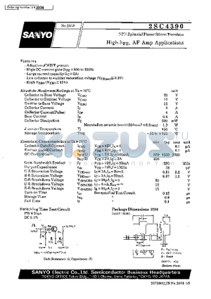 2SC4390 datasheet - High-hFE, AF Amp Applications