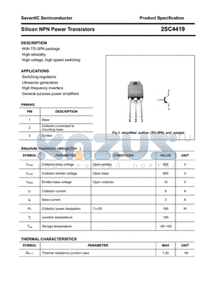 2SC4419 datasheet - Silicon NPN Power Transistors