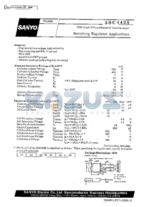 2SC4425 datasheet - Switching Regulator Applications