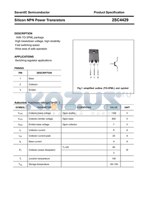 2SC4429 datasheet - Silicon NPN Power Transistors