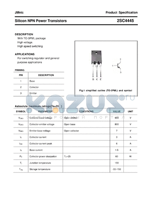 2SC4445 datasheet - Silicon NPN Power Transistors