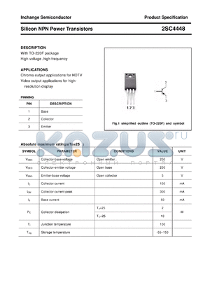 2SC4448 datasheet - Silicon NPN Power Transistors