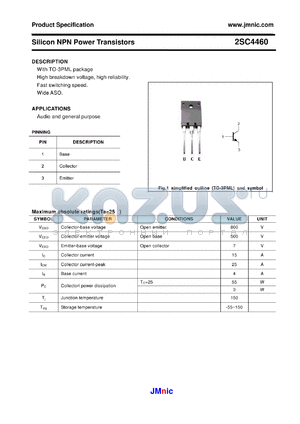 2SC4460 datasheet - Silicon NPN Power Transistors