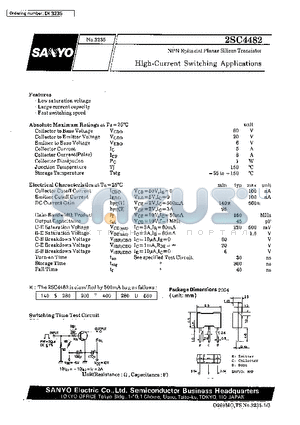 2SC4482 datasheet - High-Current Switching Applications