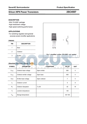 2SC4507 datasheet - Silicon NPN Power Transistors