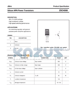 2SC4508 datasheet - Silicon NPN Power Transistors