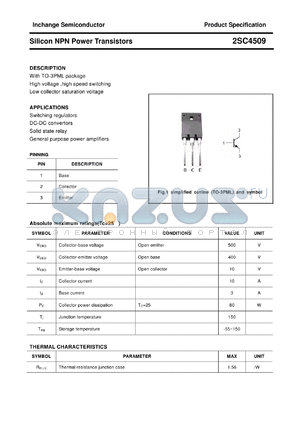 2SC4509 datasheet - Silicon NPN Power Transistors